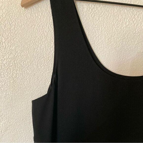 Vince Black Silk Blend Layered Sleeveless Blouse Top Size Large Blouse Tank - Picture 3 of 10